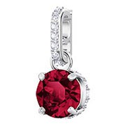 Swarovski Remix Collection Charm, July, Dark Red, Rhodium plating