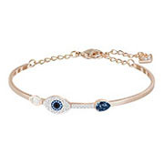 Duo Evil Eye Bangle, Blue, Mixed Plating