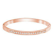 Live Thin Bangle, White, Rose Gold plating