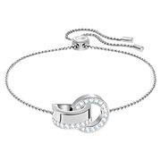 Hollow Bracelet, White, Rhodium plating