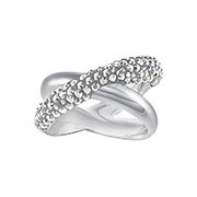 Crystaldust Cross Ring, Gray, Palladium plating