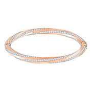 Hilt Bangle, White, Rose gold plating