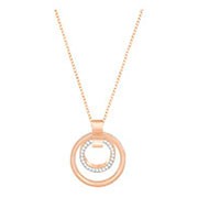 Hollow Pendant, Medium, White, Rose gold plating