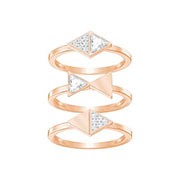 Heroism Ring Set, White, Rose Gold Plating