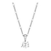 Solitaire Pendant, White, Rhodium plating