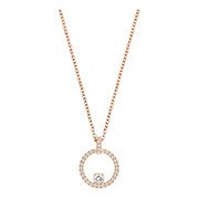 Creativity Circle Pendant, White, Rose gold plating