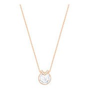 Bella V Pendant, White, Rose gold plating