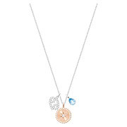 Zodiac Pendant, Cancer, Aqua, Rhodium plating