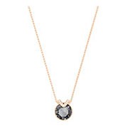 Bella V Pendant, Gray, Rose gold plating