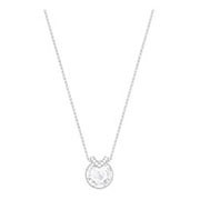 Bella V Pendant, White, Rhodium plating