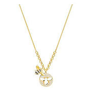 Lisabel Necklace, Small, White, Gold plating
