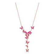 Lilia Y Necklace, Multi-colored, Rose gold plating