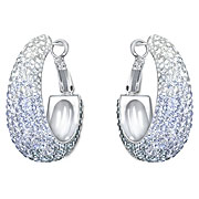 Abstract Hoop Blue Pierced Earrings