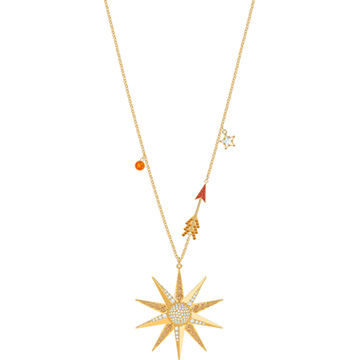  Lucky Goddess Star Necklace, Multi-colored, Gold plating