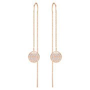 Ginger Chain Pierced Earrings, White, Rose Gold Plating