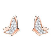 Lilia Fig Pierced Earrings, White, Rose gold plating