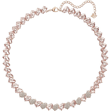 Mix Necklace, Pink, Rose gold plating