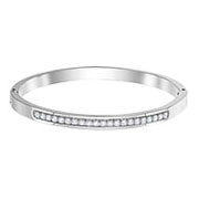 Live Thin Bangle, White, Stainless steel