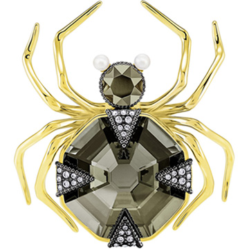 Swarovski Fancy Triangle Magnetic Scarab Beetle Gold Ring